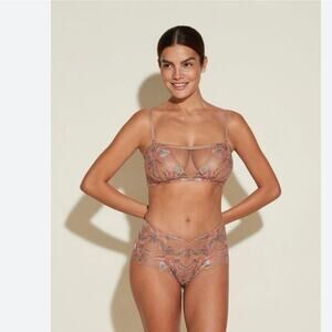 Cosabella Paradiso Curvy Bandeau Bra and Hipster brief set.